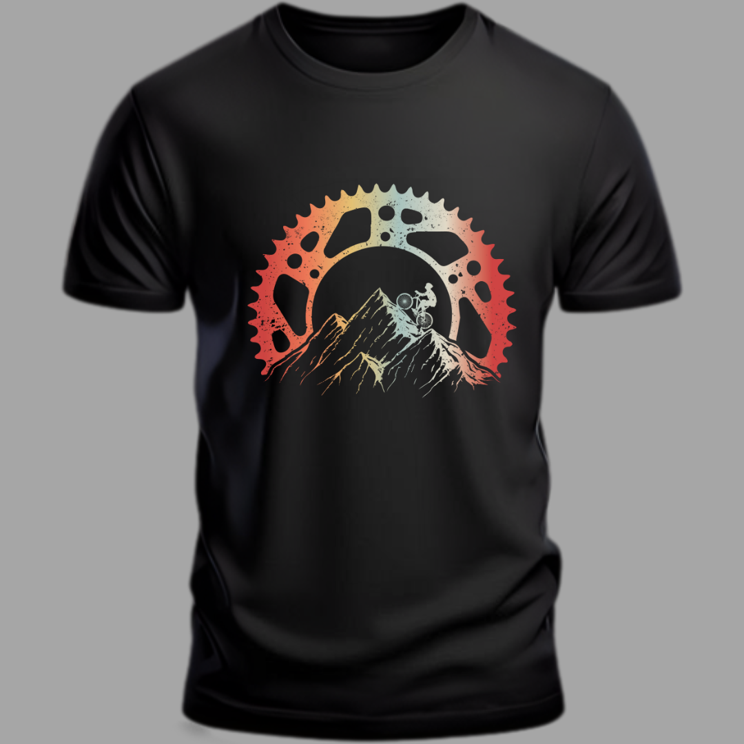 Cycling Summit Stride: Conquering Mountains Black T-Shirt