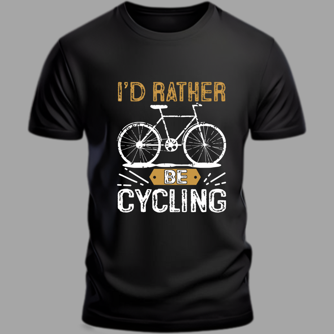 Cycling: I Would Rather Be Cycling Black T-Shirt