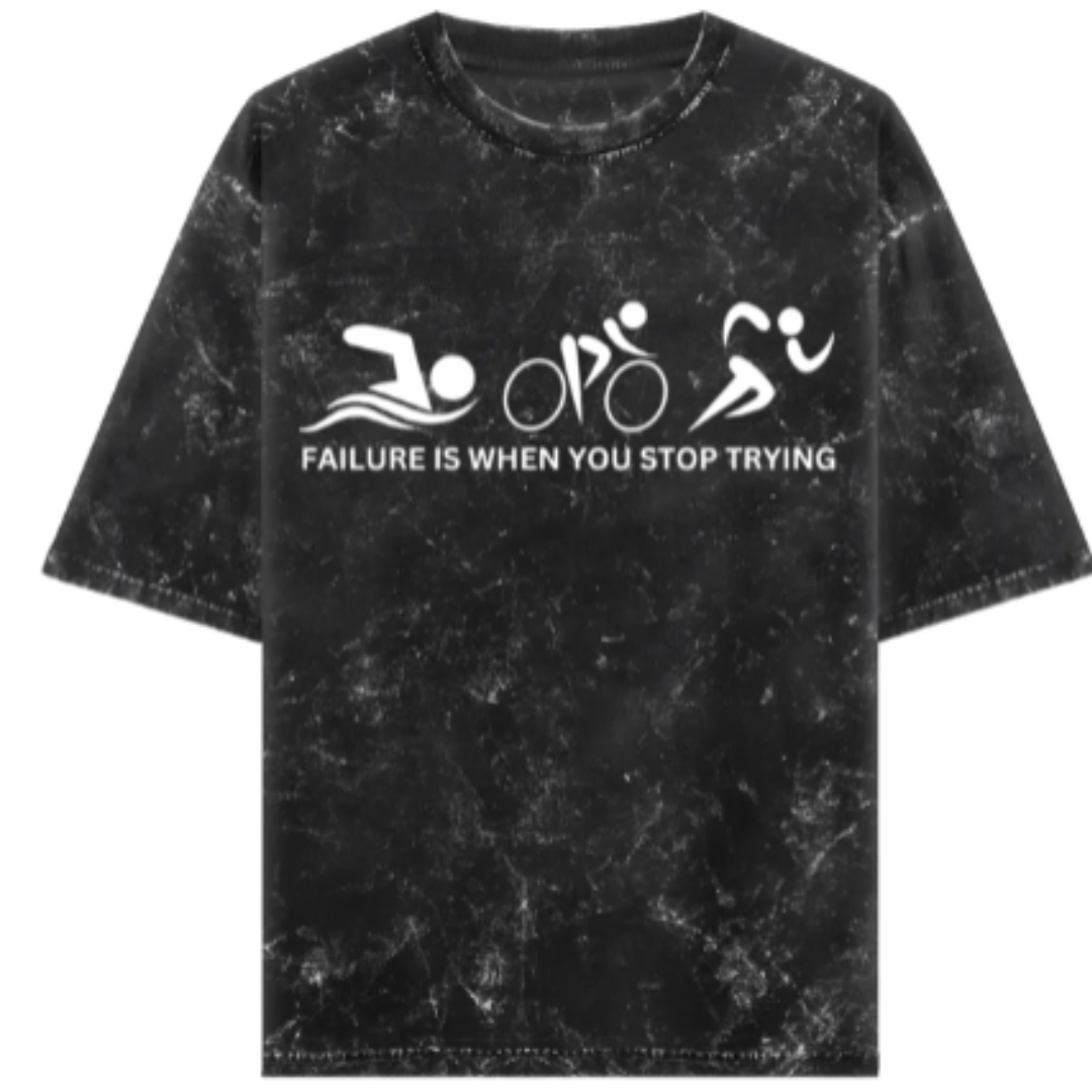 Triathlete: Failure is When You Stop Trying Acidwash Oversized T-Shirt