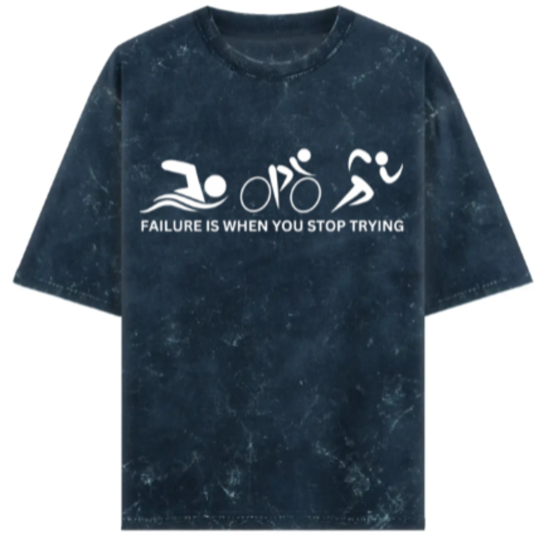 Triathlete: Failure is When You Stop Trying Acidwash Oversized T-Shirt