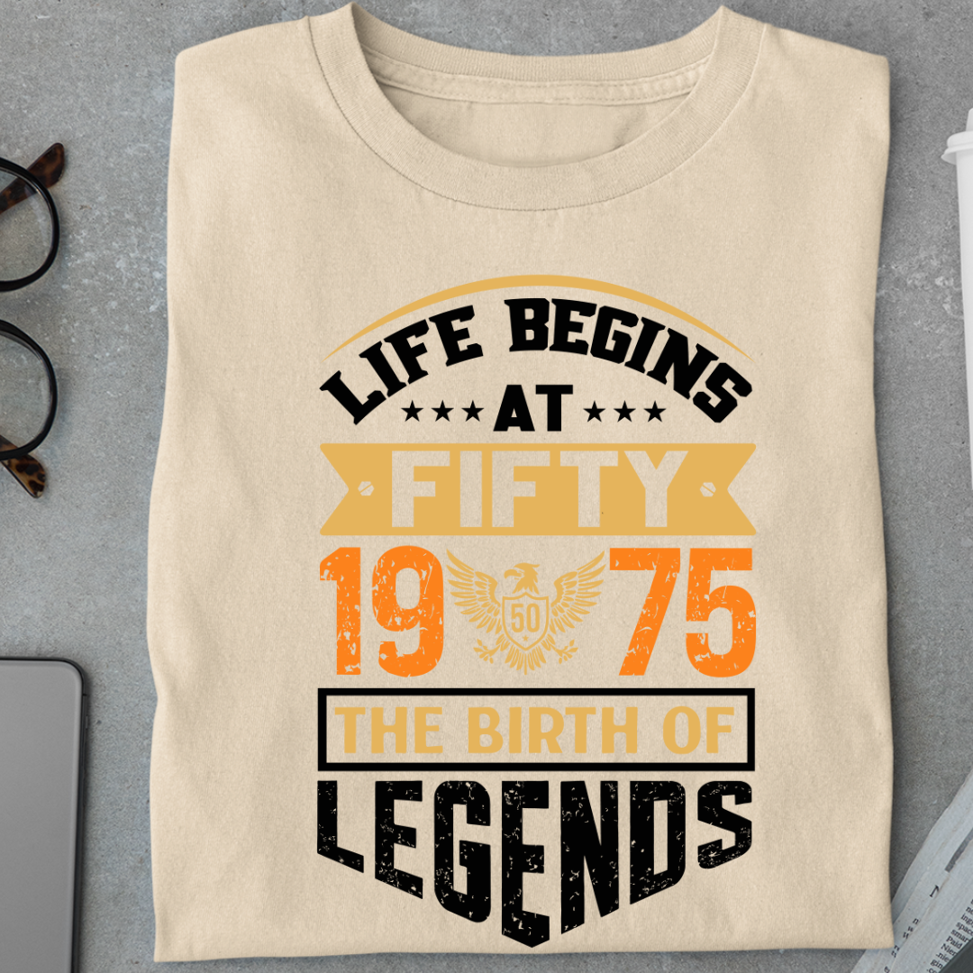 Life Begins at 50, The Birth of Legends Premium Unisex Birthday T-shirt