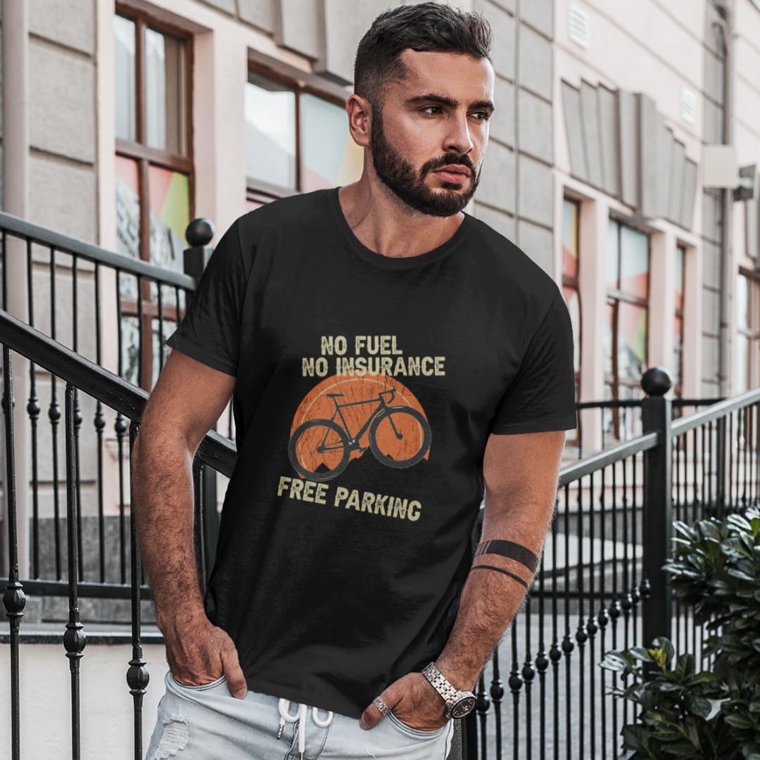 Cycling: No Limits, Fuel-Free Freedom Black T-Shirt