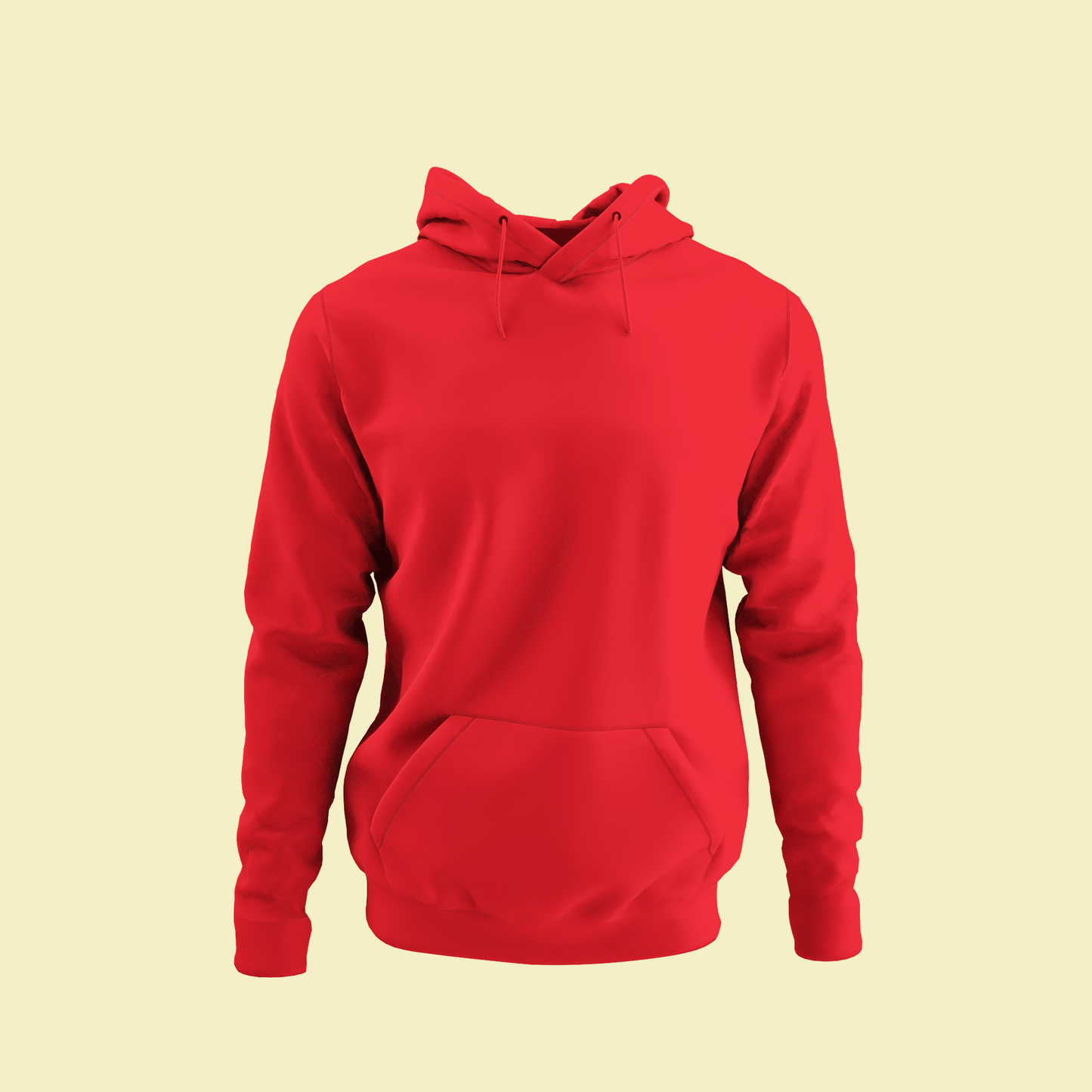 Solid Red Unisex Regular Hoodie