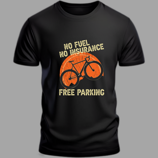 Cycling: No Limits, Fuel-Free Freedom Black T-Shirt