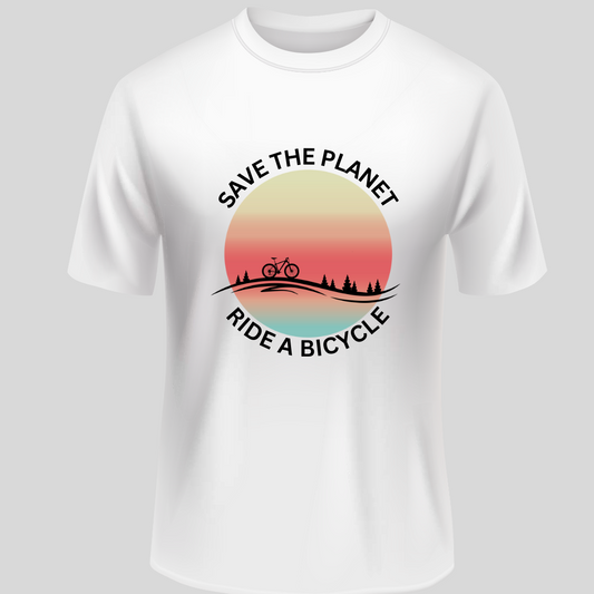 Cycling: Save The Planet, Ride A Bicycle Classic White T-Shirt