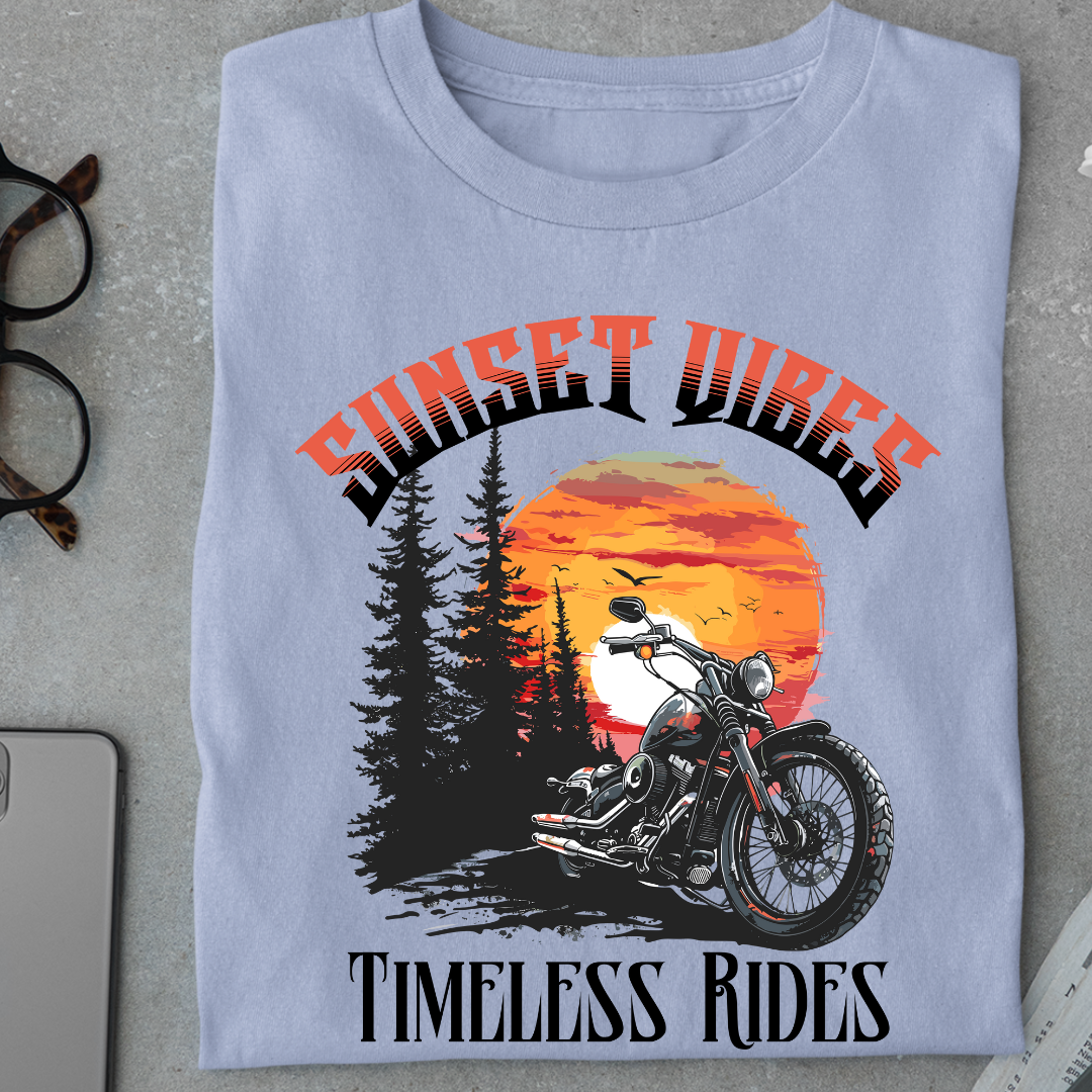 Biker Sunset Vibes,Timeless Rides Classic T-Shirt