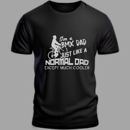 Cycling Dad on the Move: BMX Coolness Unleashed Black T-Shirt