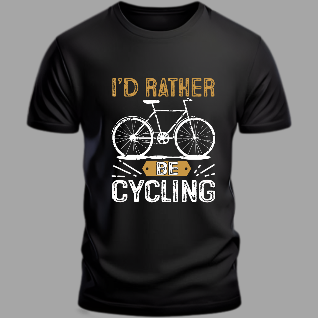 Cycling: I Would Rather Be Cycling  Black T-Shirt