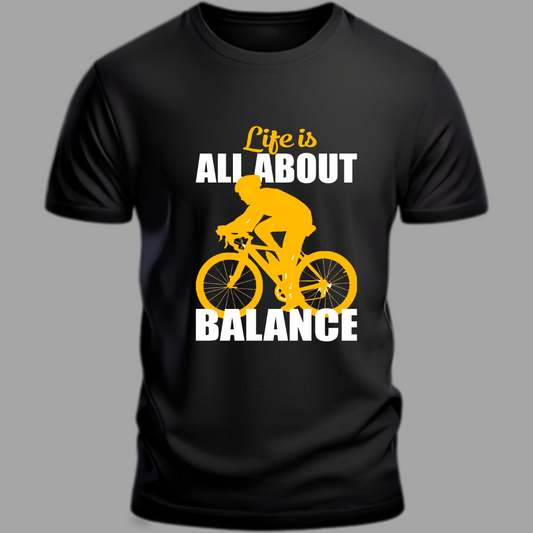 Cycling:Life Is All About Balance Black T-Shirt
