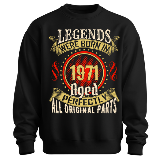 Legends were Born in 1971 Classic Unisex Sweatshirt