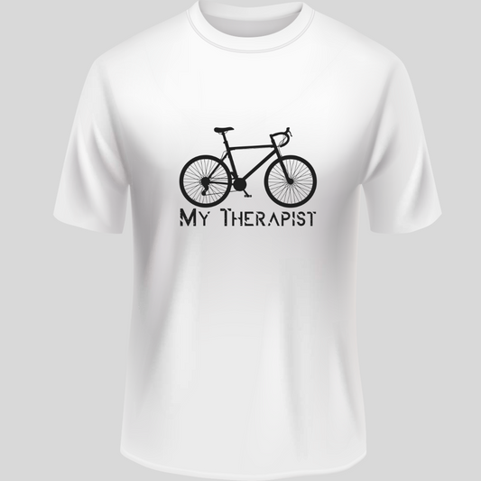 Cycling: My Therapist Classic White T-Shirt