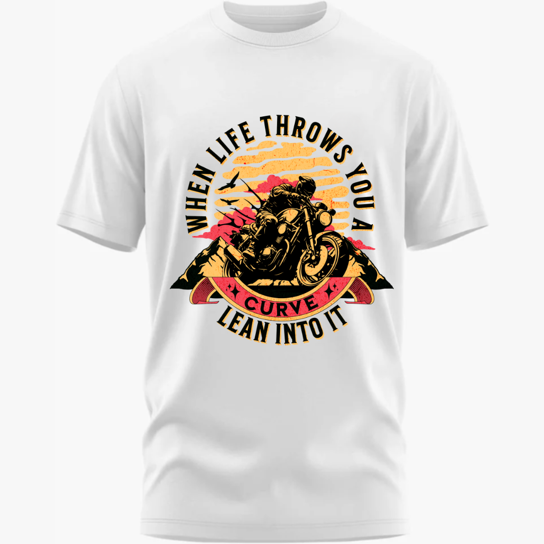 Biker: When Life Throws You a Curve, Lean Into It Classic T-Shirt