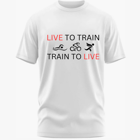 Triathlete's Creed: Live to Train, Train to Live Classic White T-Shirt