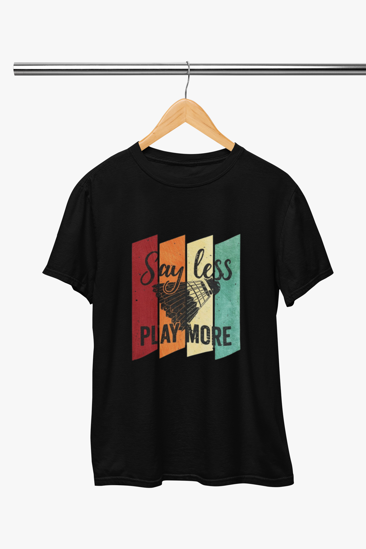 Badminton: Say less, Play More Black T-Shirt