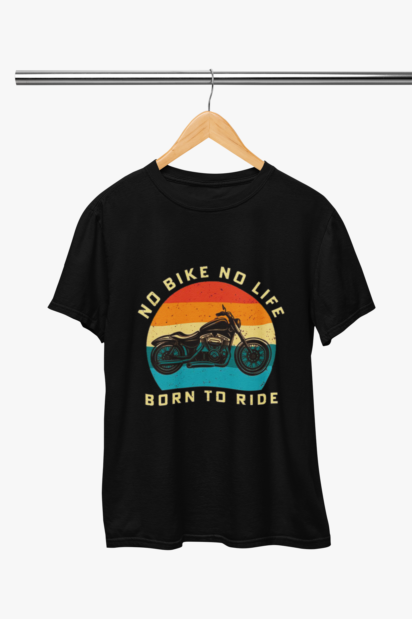 Biker : No Bike No Life Born to Ride Black T-Shirt